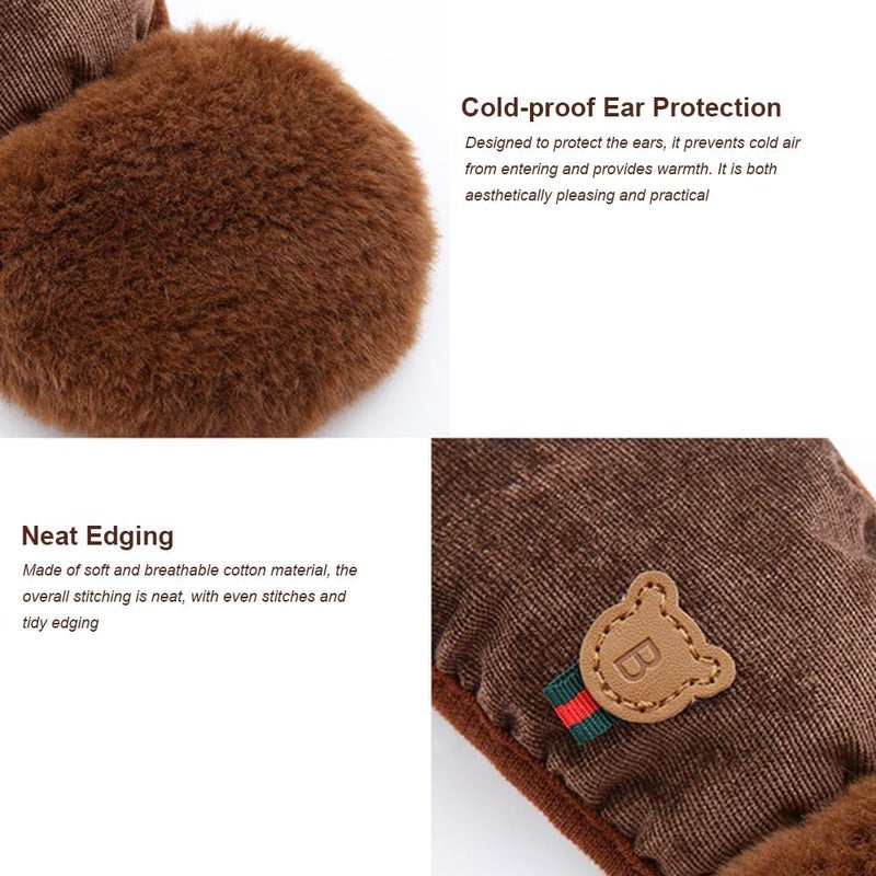 TecHong Kids Winter Warm Windproof Mask with Fluffy Ear Covers - Thick Dustproof Breathable Mouth Cover Half Face Earflaps - Image 5
